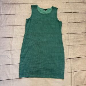 Misook Women's Turquoise & Black Sleeveless Knee length Shift Dress Sz Large